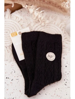 Dámske vlnené ponožky - čierne