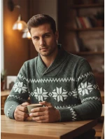 Pánsky zelený sveter FashionStreet WX2270