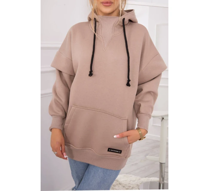 Zateplená mikina s polovičným zipsom tmavo béžová Zateplená mikina s polovičným zipsom tmavo béžová