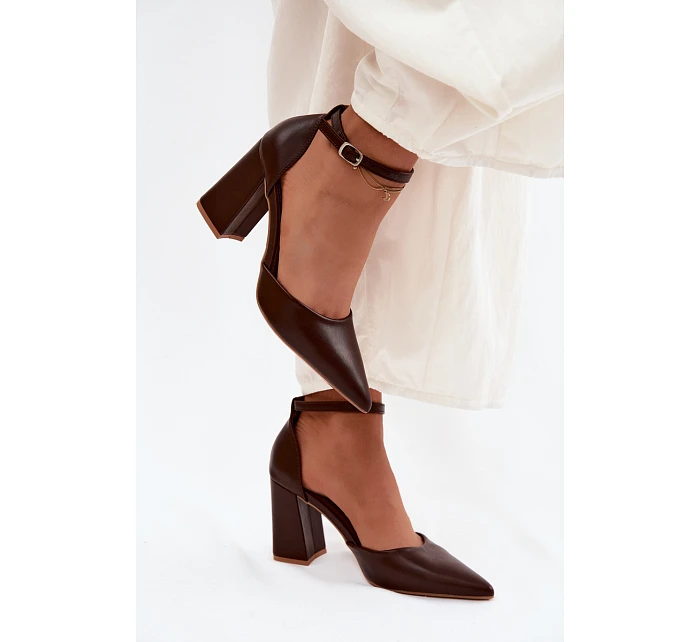 Lodičky na podpatku z imitace kůže model 22122771 - Boto