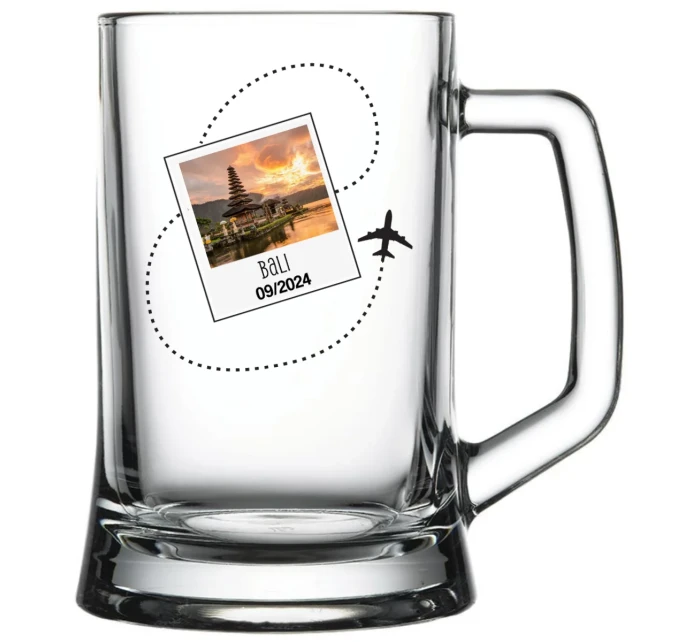 Vlastní text na cestovatelskou pivní sklenici