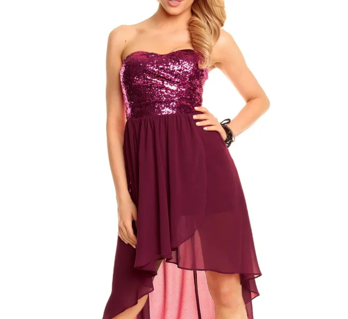 Dámské společenské šaty model 15042381 s asymetrickou sukní fialové Fialová - Mayaadi Dámské společenské šaty model 15042381 s asymetrickou sukní fialové Fialová - Mayaadi