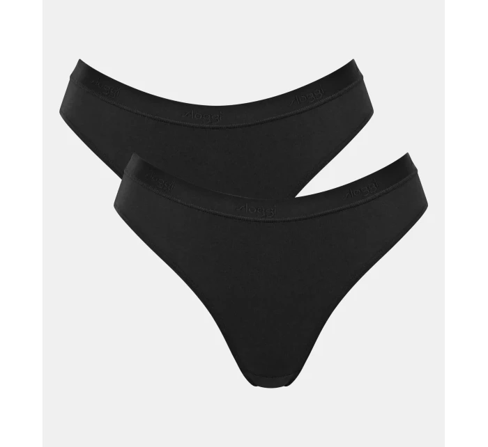 Dámske nohavičky GO Casual High leg 2P - BLACK - black 0004 - SLOGGI Dámske nohavičky GO Casual High leg 2P - BLACK - black 0004 - SLOGGI