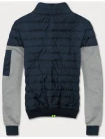 Tmavo modro-šedá pánska bunda s neónovými zipsami (8M907-215) Tmavo modro-šedá pánska bunda s neónovými zipsami (8M907-215)