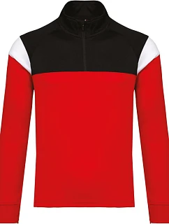 PA Dětská tréninková mikina s 1/4 zipem 20.P sporty red/black model 22423511 - Kariban ProAct