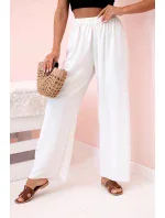 Kalhoty se širokými nohavicemi světle béžová