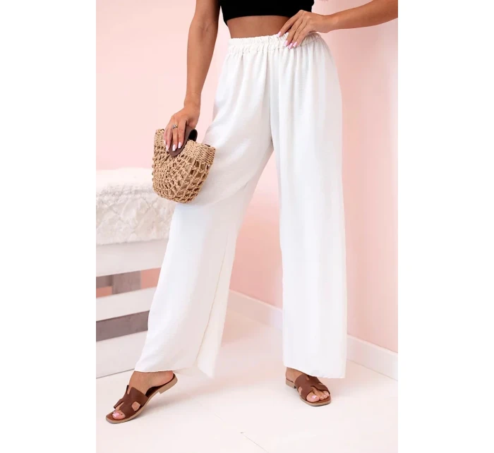 Kalhoty se širokými nohavicemi světle béžová