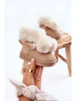 Dziecięce Młodzieżowe Ocieplane Botki Śniegowce Jasnobeżowe Roofy Dziecięce Młodzieżowe Ocieplane Botki Śniegowce Jasnobeżowe Roofy