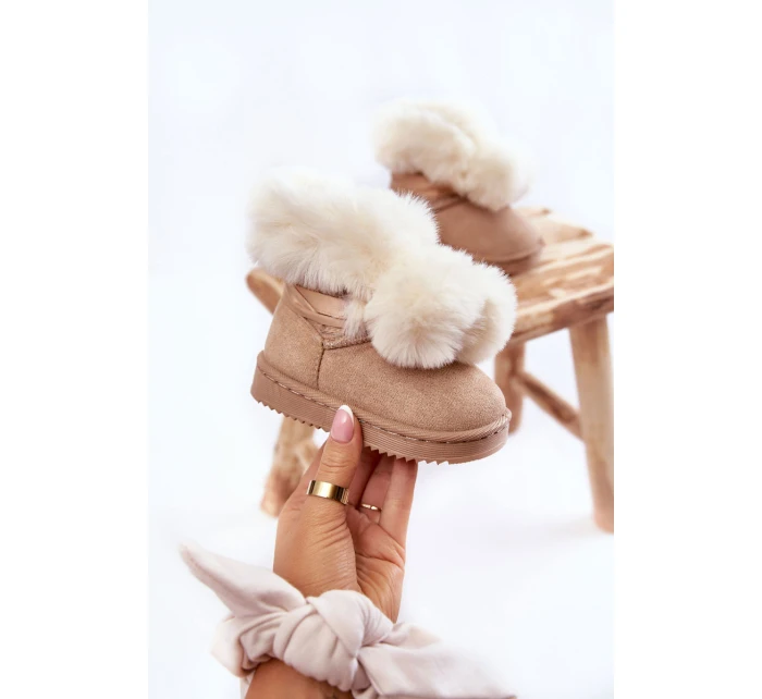 Dziecięce Młodzieżowe Ocieplane Botki Śniegowce Jasnobeżowe Roofy Dziecięce Młodzieżowe Ocieplane Botki Śniegowce Jasnobeżowe Roofy