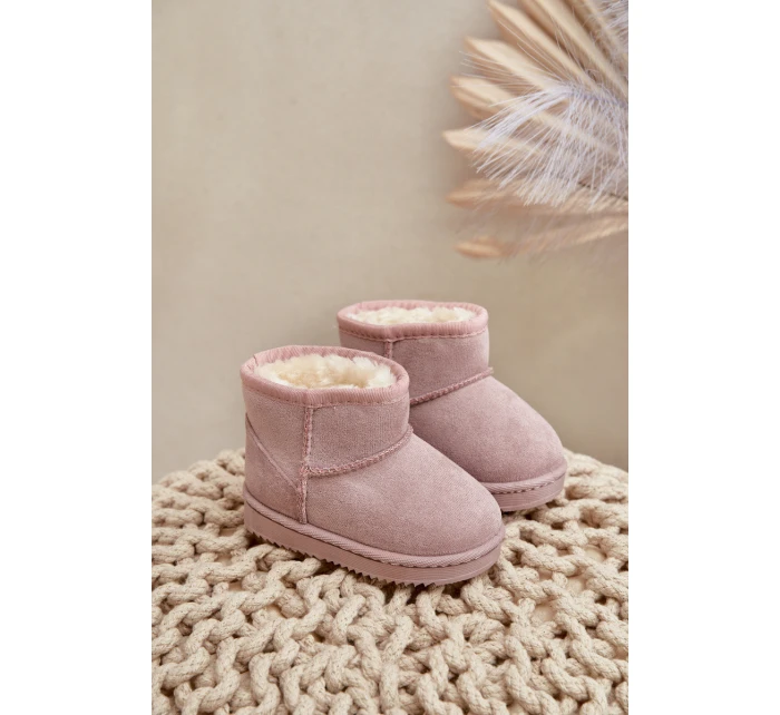 Dziecięce Ocieplane Botki Śniegowce Różowe Gooby