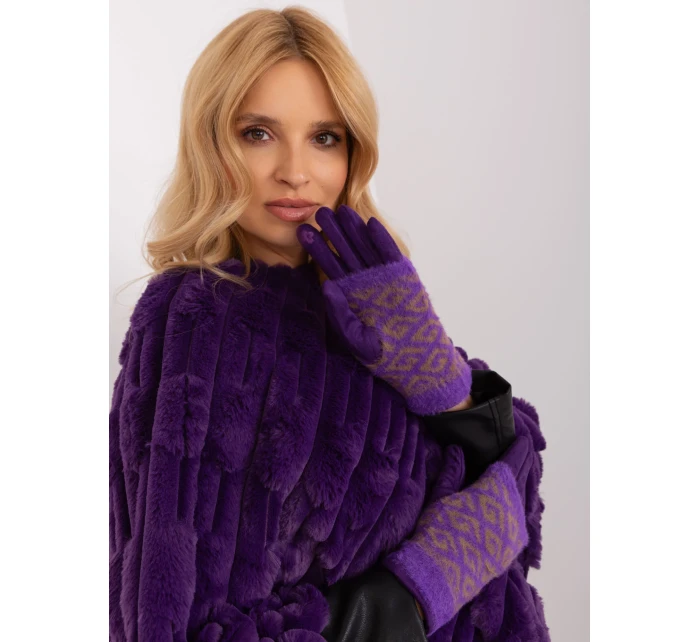 Rękawiczki AT RK model 19367779 ciemny fioletowy - FPrice Rękawiczki AT RK model 19367779 ciemny fioletowy - FPrice