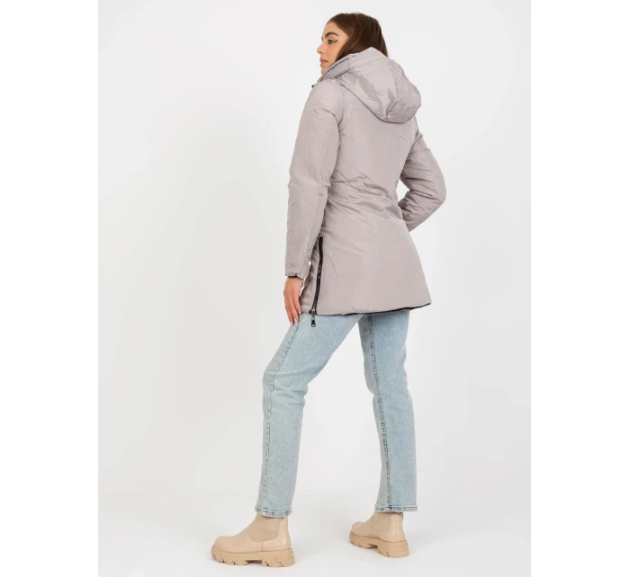 Dámska bunda NM KR L22 9872 .93 čierna a béžová Dámska bunda NM KR L22 9872 .93 čierna a béžová