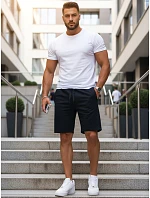 Pánske teplákové šortky so šnúrkami, tmavomodré, FashionStreet SX2584