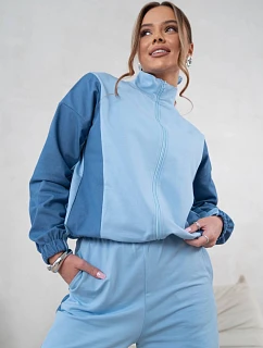 Tepláková souprava mikina na zip + široké kalhoty modrá model 22049168 - Moon