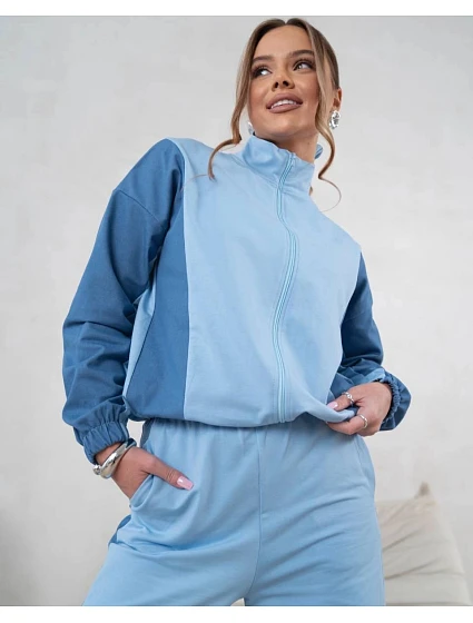 Mikinový set mikina na zips + široké nohavice modrá (821151) Mikinový set mikina na zips + široké nohavice modrá (821151)