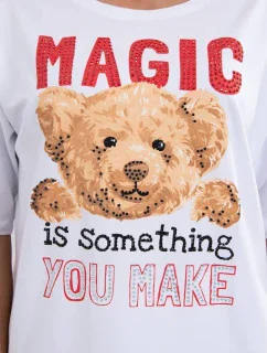 Kúzelná blúzka s potlačou biela