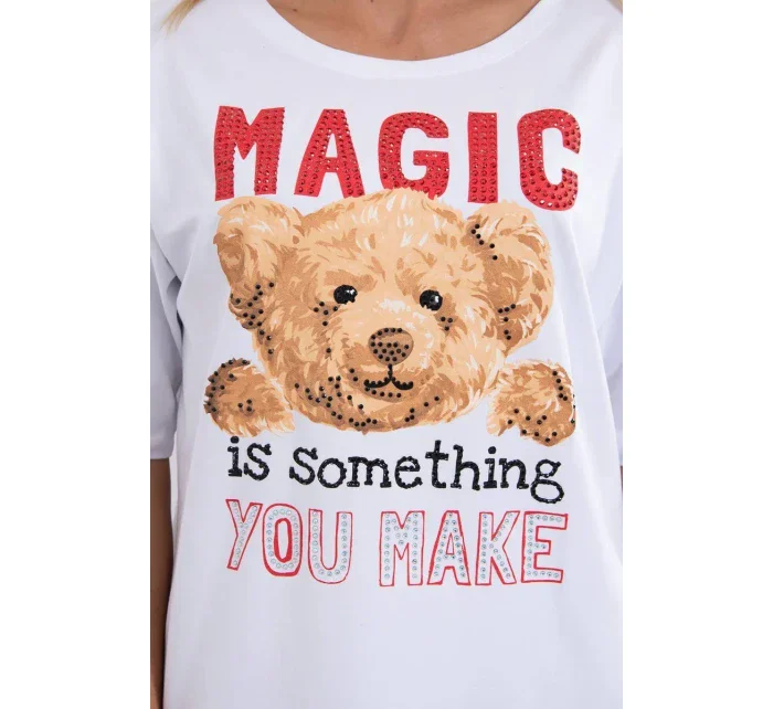 Kúzelná blúzka s potlačou biela