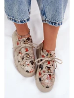 Skórzane Sneakersy Na Platformie Maciejka 06891-18 Beżowe