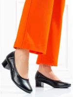 Luxusní dámské lodičky černé na širokém podpatku Luxusní dámské lodičky černé na širokém podpatku