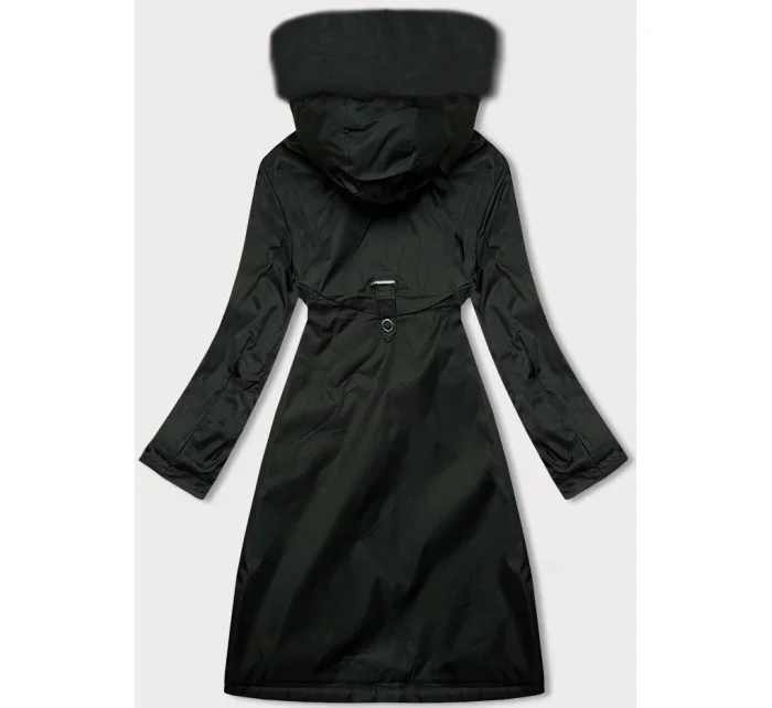 Dámska zimná bunda parka v army farbe s kožušinou S'West (R558-11) Dámska zimná bunda parka v army farbe s kožušinou S'West (R558-11)