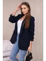 Bunda s chlopňou elegantná tmavomodrá