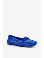 Damskie Zamszowe Mokasyny Niebieskie Si Passione