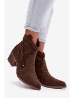 Dámské boty Kovbojky s vzorem čokoládové model 21935147 - Boto