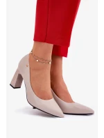 Elegantné dámske lodičky na širokom podpätku Vinceza - sivé Elegantné dámske lodičky na širokom podpätku Vinceza - sivé