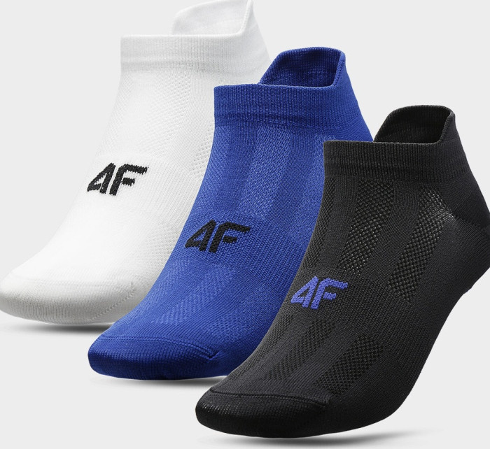 Pánske ponožky 4F SOM213 Bílé_modré_černé (3páry)