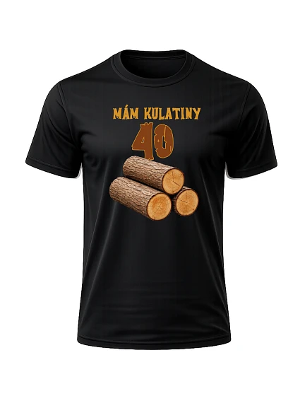Pánske bavlnené tričko s potlačou - I HAVE BALLS 40 - čierne