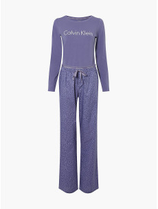 Dámsky pyžamový komplet 000QS6350E - W6L - Blueberry - Calvin Klein