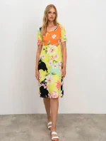 Elegantné dámske šaty 16440 žlté - Vamp