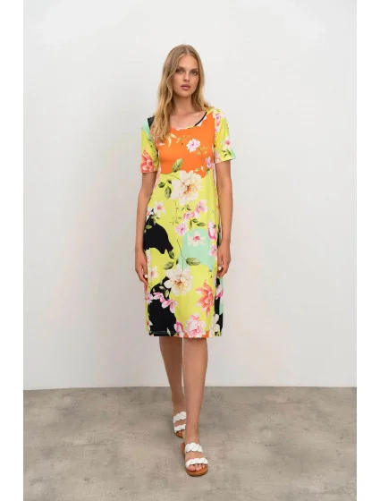 Elegantné dámske šaty 16440 žlté - Vamp Elegantné dámske šaty 16440 žlté - Vamp