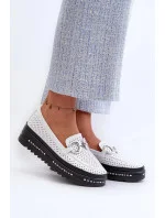 Dámske mokasíny LR750 / 197161 Biela s čiernou - S.Barski Dámske mokasíny LR750 / 197161 Biela s čiernou - S.Barski