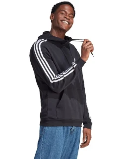 Pánská mikina 3Stripes Hoodie M model 21889942 Černá vzor - ADIDAS