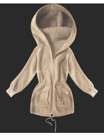 Světle béžový přehoz přes oblečení typu alpaka s kapsami model 21482451 - MHM