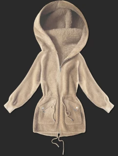 Světle béžový přehoz přes oblečení typu alpaka s kapsami model 21482451 - MHM