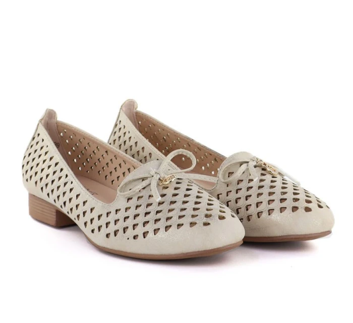 Dámské ažurové boty gold model 22009350 - JEZZI Dámské ažurové boty gold model 22009350 - JEZZI