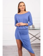 Asymetrické šaty, 3/4 rukávy, džínsovina Asymetrické šaty, 3/4 rukávy, džínsovina