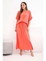 Dámský viskózový komplet s halenkou a sukní model 22185797 - K-Fashion Dámský viskózový komplet s halenkou a sukní model 22185797 - K-Fashion