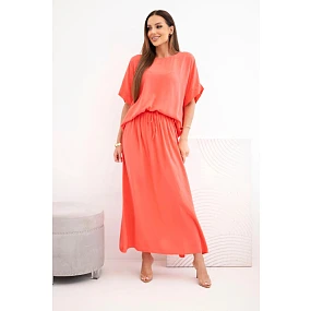 Dámský viskózový komplet s halenkou a sukní model 22185797 - K-Fashion Dámský viskózový komplet s halenkou a sukní model 22185797 - K-Fashion