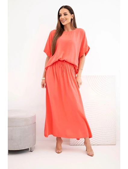 Dámský viskózový komplet s halenkou a sukní model 22185797 - K-Fashion Dámský viskózový komplet s halenkou a sukní model 22185797 - K-Fashion