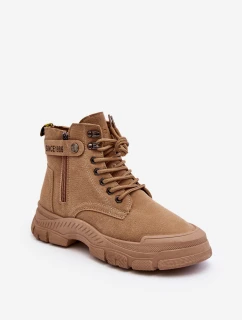 semišové dámské botky béžové model 21633117 - Boto