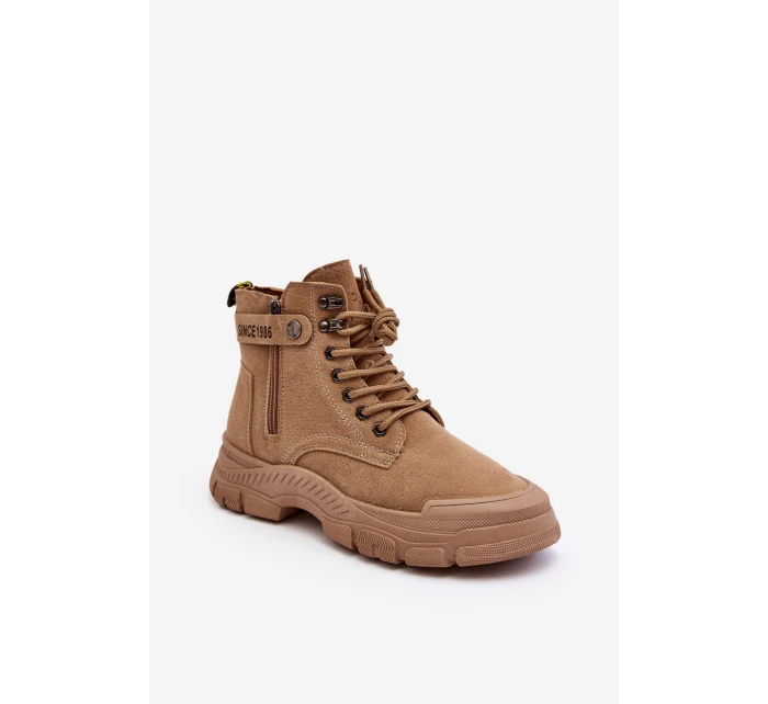 semišové dámské botky béžové model 21633117 - Boto