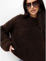 Sweter PM SW model 22334135 ciemny brązowy - FPrice Sweter PM SW model 22334135 ciemny brązowy - FPrice