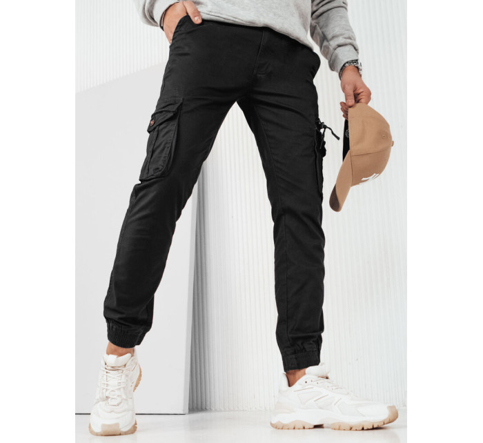 Pánske čierne nákladné nohavice Dstreet UX4173