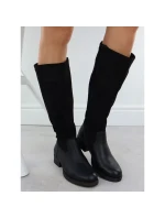 Dámske kožené topánky na klinoch zateplené čierne Rieker 9551