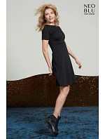 Šaty s krátkým rukávem deep black model 22499918 - NEOBLU Šaty s krátkým rukávem deep black model 22499918 - NEOBLU