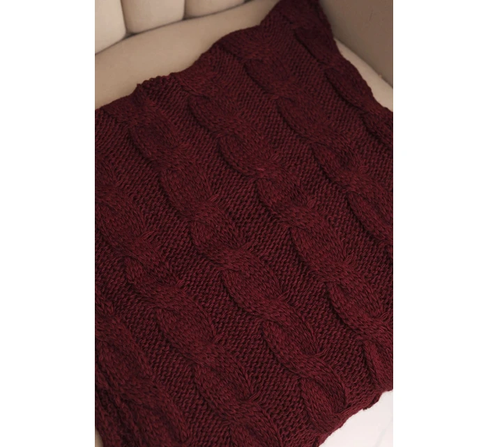 Dámský pletený vlněný měkký a teplý bordový model 21866346 - K-Fashion Dámský pletený vlněný měkký a teplý bordový model 21866346 - K-Fashion