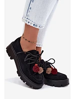 Dámske poltopánky s imitáciou semišových ozdôb Black Melonia